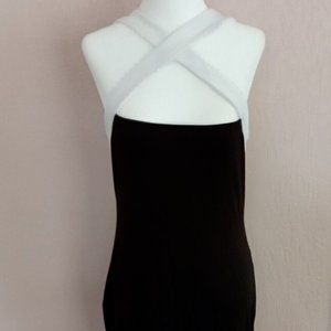 New Women's CBR XL X Front Crossover Black and White Casual Cocktail Dress